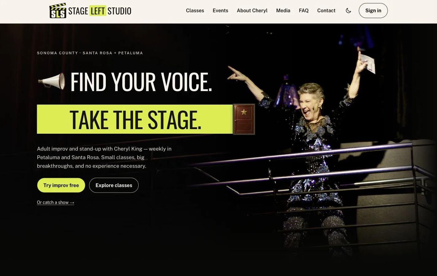 Stage Left Studio desktop website screenshot